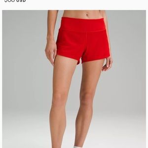 Lululemon Mid Rise Speed Up Lined Shorts 4” in Dark Red